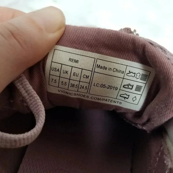 Vionic Remi Comfort Sneakers Side Zipper Mauve Pink 7.5 - Picture 2 of 10
